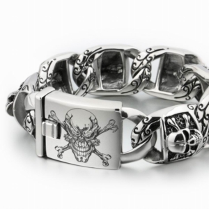 Pirate Skull Boys Biker Rock Punk Bracelet